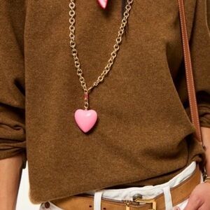 Roxanne Assoulin Pink Heart Necklace NWT and dust bag
